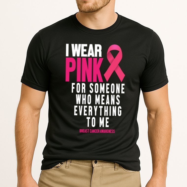 I Wear Pink For Someone Who Means Everything To Me Breast Cancer Cooling Performance Crew T-Shirt