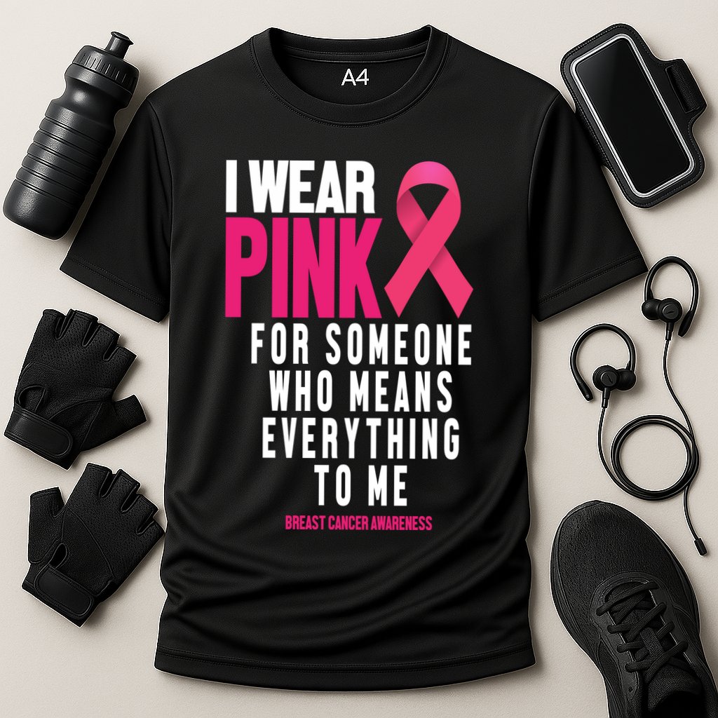 I Wear Pink For Someone Who Means Everything To Me Breast Cancer Cooling Performance Crew T-Shirt