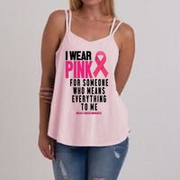 I Wear Pink For Someone Who Means Everything To Me Breast Cancer Women's Strappy Tank