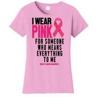 I Wear Pink For Someone Who Means Everything To Me Breast Cancer Women's T-Shirt