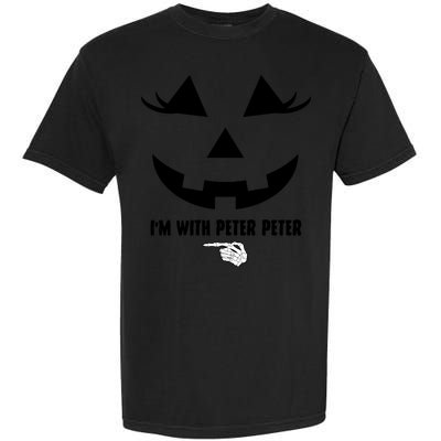I'm With Peter Peter Funny Halloween Skeleton Hand Garment-Dyed Heavyweight T-Shirt