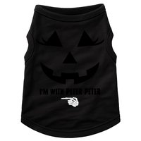 I'm With Peter Peter Funny Halloween Skeleton Hand Doggie Tank