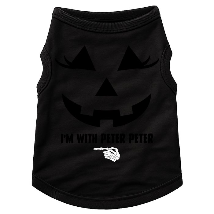 I'm With Peter Peter Funny Halloween Skeleton Hand Doggie Tank