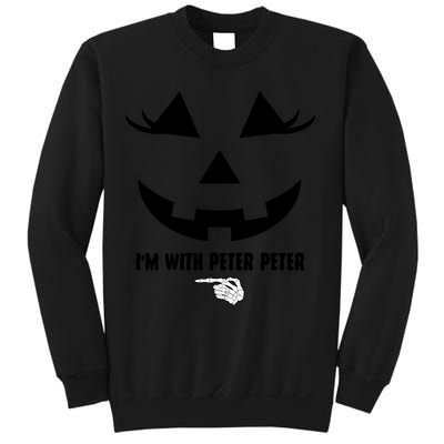 I'm With Peter Peter Funny Halloween Skeleton Hand Sweatshirt