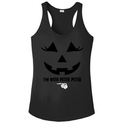 I'm With Peter Peter Funny Halloween Skeleton Hand Ladies PosiCharge Competitor Racerback Tank