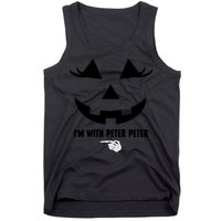 I'm With Peter Peter Funny Halloween Skeleton Hand Tank Top