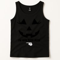 I'm With Peter Peter Funny Halloween Skeleton Hand Tank Top