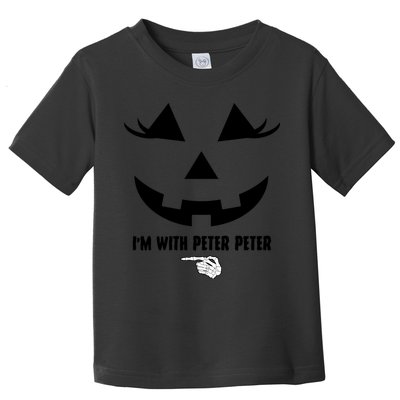 I'm With Peter Peter Funny Halloween Skeleton Hand Toddler T-Shirt