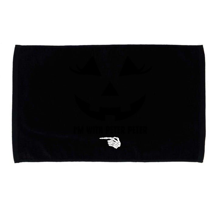 I'm With Peter Peter Funny Halloween Skeleton Hand Microfiber Hand Towel