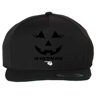 I'm With Peter Peter Funny Halloween Skeleton Hand Wool Snapback Cap