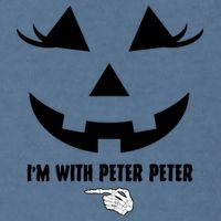 I'm With Peter Peter Funny Halloween Skeleton Hand Garment-Dyed Sweatshirt