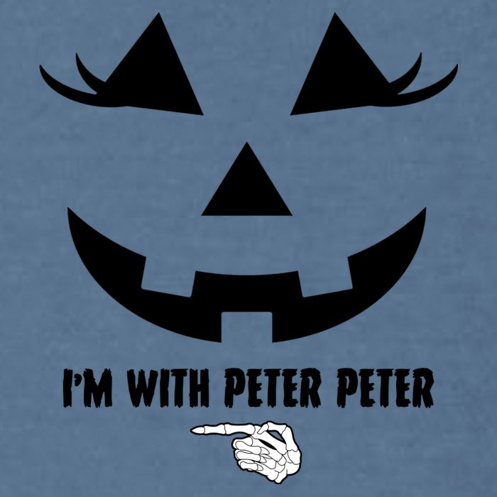 I'm With Peter Peter Funny Halloween Skeleton Hand Garment-Dyed Sweatshirt