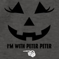 I'm With Peter Peter Funny Halloween Skeleton Hand Vector Backpack