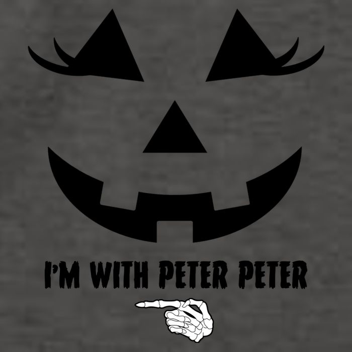 I'm With Peter Peter Funny Halloween Skeleton Hand Vector Backpack