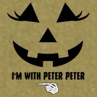 I'm With Peter Peter Funny Halloween Skeleton Hand Garment-Dyed Women's Muscle Tee