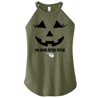 I'm With Peter Peter Funny Halloween Skeleton Hand Women's Perfect Tri Rocker Tank