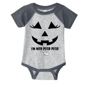 I'm With Peter Peter Funny Halloween Skeleton Hand Infant Baby Jersey Bodysuit