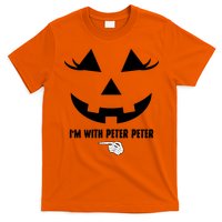 I'm With Peter Peter Funny Halloween Skeleton Hand T-Shirt