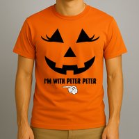 I'm With Peter Peter Funny Halloween Skeleton Hand T-Shirt