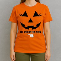 I'm With Peter Peter Funny Halloween Skeleton Hand T-Shirt