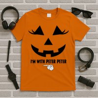 I'm With Peter Peter Funny Halloween Skeleton Hand T-Shirt