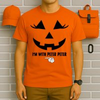 I'm With Peter Peter Funny Halloween Skeleton Hand T-Shirt