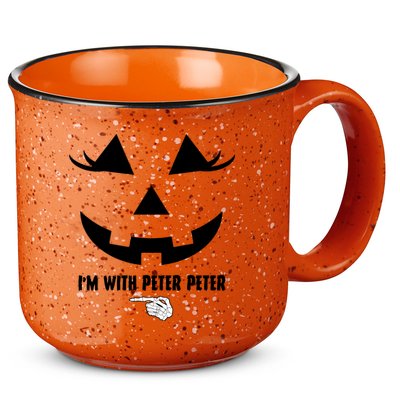I'm With Peter Peter Funny Halloween Skeleton Hand 15oz Campfire Ceramic Mug
