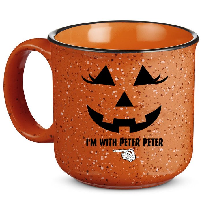 I'm With Peter Peter Funny Halloween Skeleton Hand 15oz Campfire Ceramic Mug