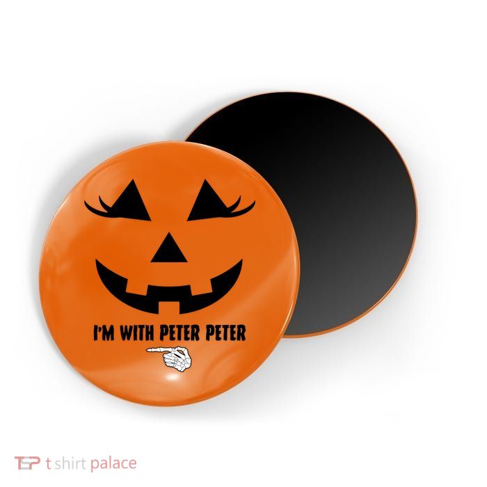 I'm With Peter Peter Funny Halloween Skeleton Hand Magnet