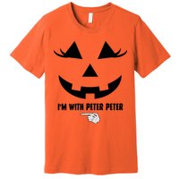 I'm With Peter Peter Funny Halloween Skeleton Hand Premium T-Shirt