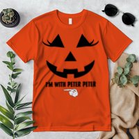 I'm With Peter Peter Funny Halloween Skeleton Hand Premium T-Shirt
