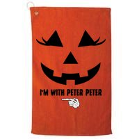 I'm With Peter Peter Funny Halloween Skeleton Hand Golf Towel