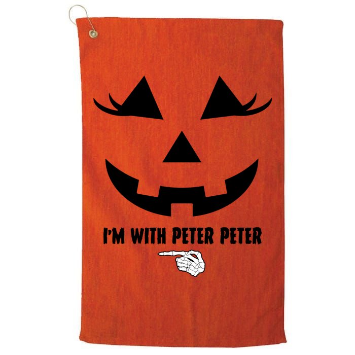 I'm With Peter Peter Funny Halloween Skeleton Hand Golf Towel