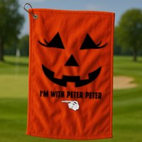 I'm With Peter Peter Funny Halloween Skeleton Hand Golf Towel