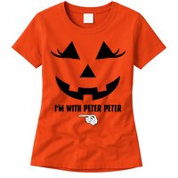 I'm With Peter Peter Funny Halloween Skeleton Hand Womens T-Shirt