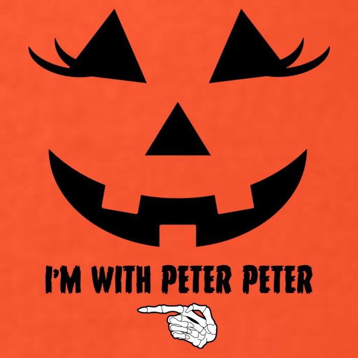I'm With Peter Peter Funny Halloween Skeleton Hand Short Acrylic Beanie