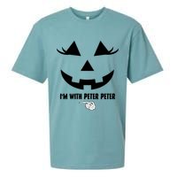I'm With Peter Peter Funny Halloween Skeleton Hand Sueded Cloud Jersey T-Shirt