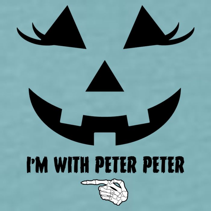 I'm With Peter Peter Funny Halloween Skeleton Hand Sueded Cloud Jersey T-Shirt