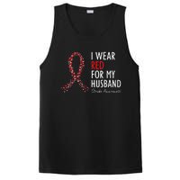 I Wear Red For My Husband Stroke Awareness Survivor Warrior PosiCharge Competitor Tank