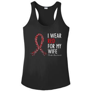 I Wear Red For My Wife Stroke Awareness Survivor Warrior Ladies PosiCharge Competitor Racerback Tank