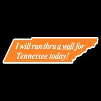I Will Run Thru A Wall For Tennessee Today Button