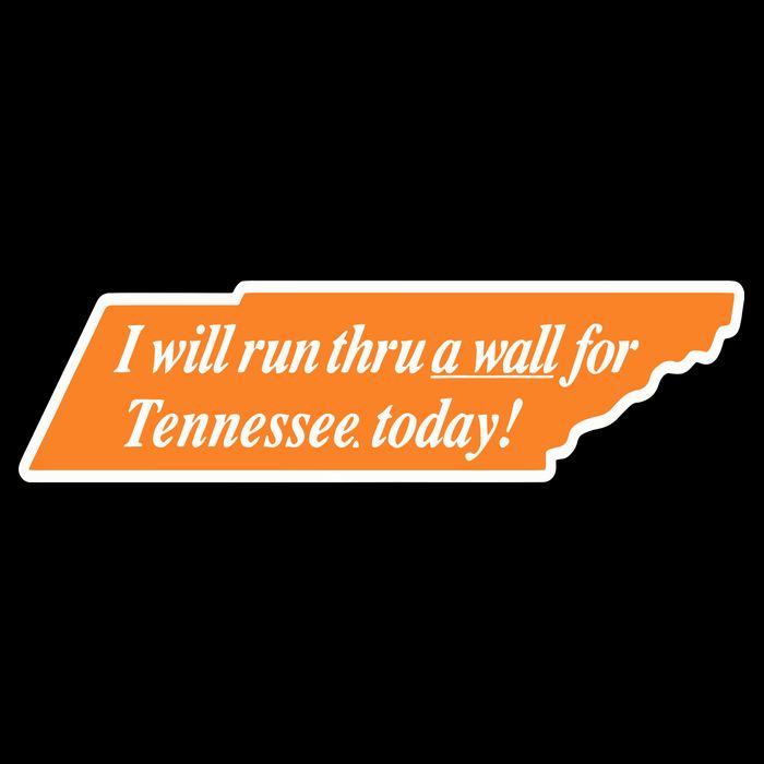 I Will Run Thru A Wall For Tennessee Today Button