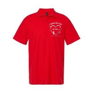 I Wear Red For My Dad Butterfly Heart Stroke Awareness Month Softstyle Adult Sport Polo