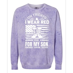 I Wear Red For My Son Remember Everyone Deployed RED Friday Colorblast Crewneck Sweatshirt