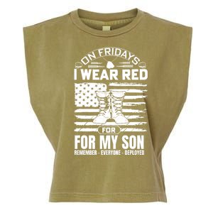 I Wear Red For My Son Remember Everyone Deployed RED Friday Garment-Dyed Women's Muscle Tee