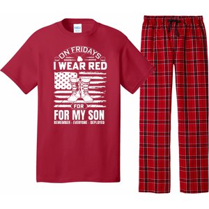 I Wear Red For My Son Remember Everyone Deployed RED Friday Pajama Set