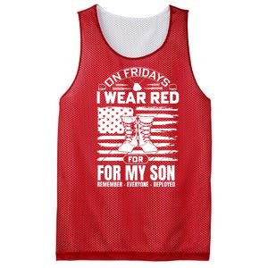 I Wear Red For My Son Remember Everyone Deployed RED Friday Mesh Reversible Basketball Jersey Tank