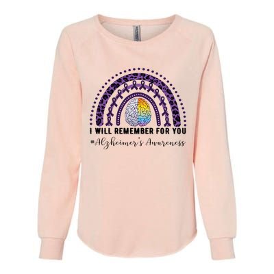 I Will Remember For You Rainbow Brain Alzheimer's Awareness Great Gift Womens California Wash Sweatshirt