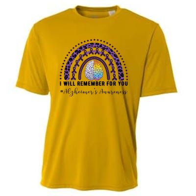 I Will Remember For You Rainbow Brain Alzheimer's Awareness Great Gift Cooling Performance Crew T-Shirt