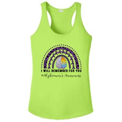 I Will Remember For You Rainbow Brain Alzheimer's Awareness Great Gift Ladies PosiCharge Competitor Racerback Tank